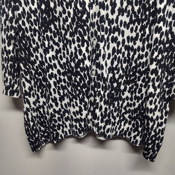 Roz & Ali Knit Cardigan Sweater Women Plus Size 2X White Black Winter Casual - Picture 4 of 8